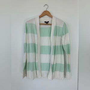GAP Mint and White Striped Cardigan